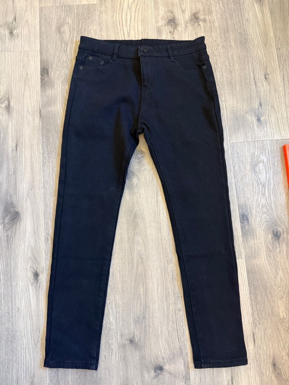 Men's Skinny Jeans in Black fleece lined